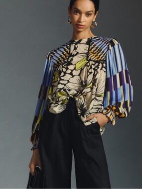 NWT Blank London Anthropologie Miranda Peasant Blouse